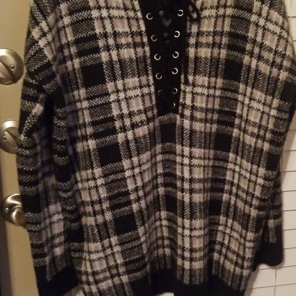 FOREVER 21| Plaid Lace Up Sweater Dress - Picture 3 of 5